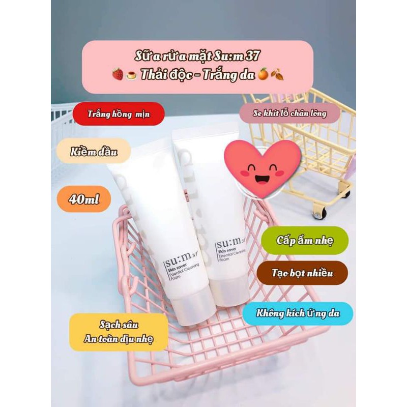 Sữa rửa mặt Sum37 làm sạch sâu Skin Saver Essential Cleansing Foam