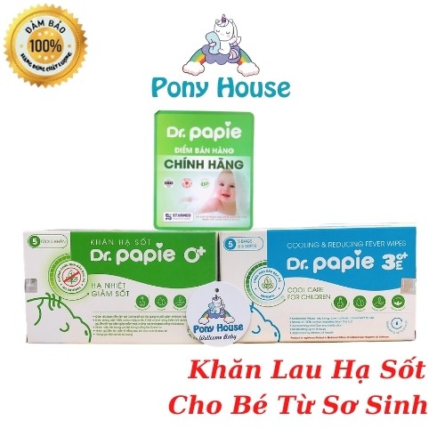 Khăn lau hạ sốt Dr Papie - Lau hạ nhiệt, giảm sốt cho bé Chiết Xuất thảo dược, bạc hà, tía tô Date 2024