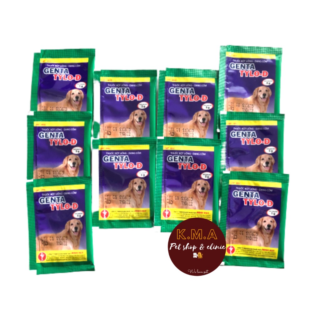 Combo 10 gói GENTA TYLO - D 5g dạng cốm cho chó mèo