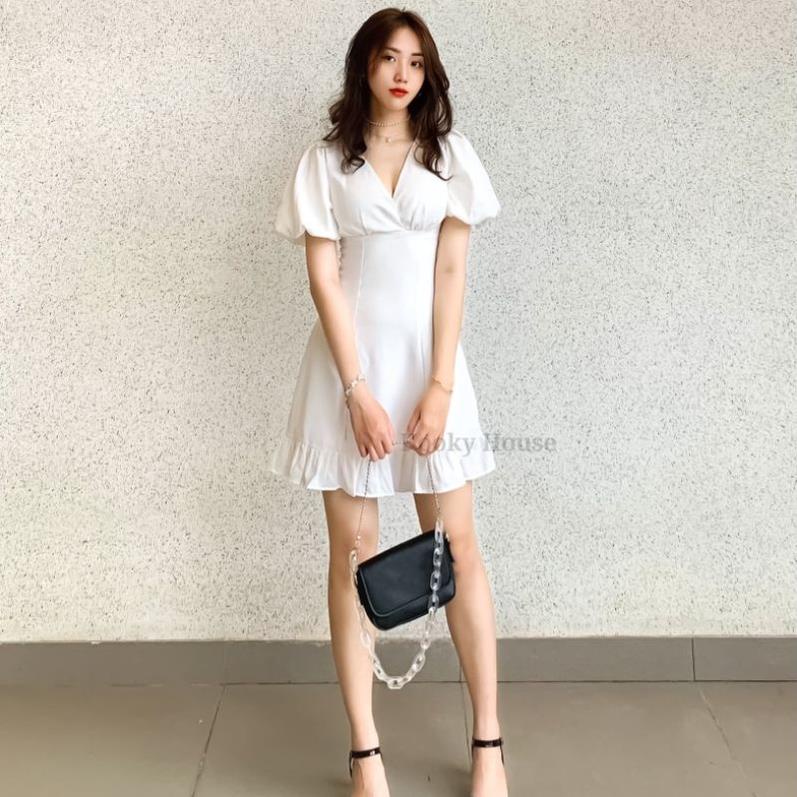 KOOKY HOUSE - MINA DRESS - Đầm thiết kế ôm eo phối bèo xòe nhẹ nữ tính