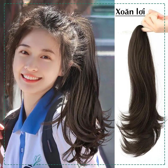Tóc giả ngoặm thẳng suôn mượt Khami Beauty, dài 60cm