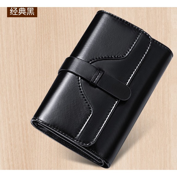 Ví nữ gấp gọn Quảng Châu da bò