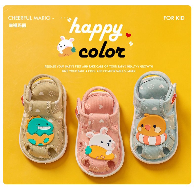 Giày Tập Đi Cho Bé Quai Mềm Cheerful Mario có  kèn kêu tít tít  _ Mẫu 4