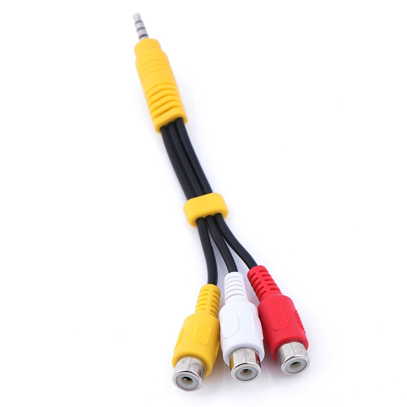 1 Dây Cáp Chuyển Đổi Âm Thanh / Video / Av 3.5mm Mini Aux Male Sang 3 Rca Female