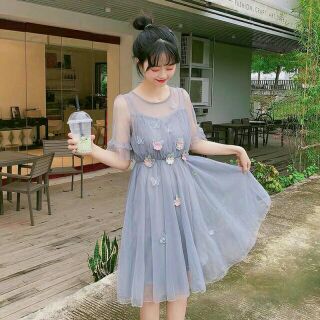 Váy ulzzang tiểu thư - vải voan- hàng chuẩn