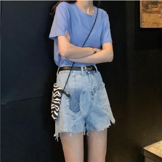 SUGEMIUSI Quần Short Jean Nữ Lưng Cao