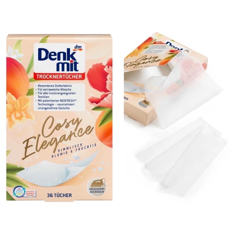 GIẤY THƠM QUẦN ÁO #DENKMIT COSY ELEGANCE HƯƠNG HOA THƠM LÂU- Hộp 36 tờ