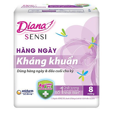 Bvs hàng ngày DIANA Sensi - băng vệ sinh 8 miếng - 20 Miếng/1 gói