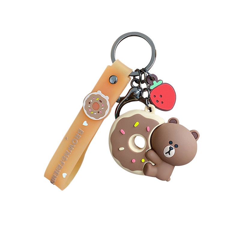 Móc Khóa Hình Gấu Nâu Hoạt Hình Xinh Xắn Đáng Yêu