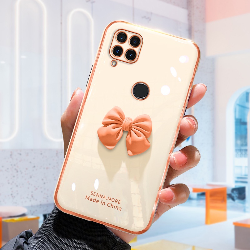 Ốp Điện Thoại Đính Nơ 3D Sang Trọng Cho OPPO A5S A3S A12 A15 A54 F9 F11 Pro A9 A5 2020 A92 A52 A53 A94 A16 A12E Reno 2 3 4 5