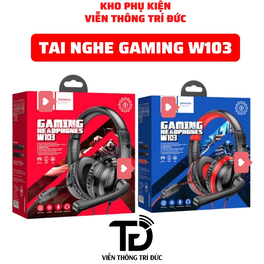 Tai Nghe Chụp Tai Máy Tính HO.CO W103/ W104/ W105/W21 - Đèn LED Đổi Màu, Mic Đàm Thoại,Học Online, Sử Dụng Cho Laptop-PC