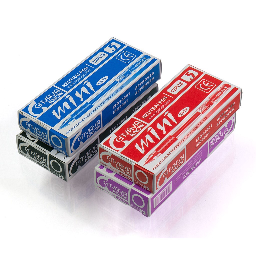Hộp 12 cây viết gel mini ( xanh, đỏ, tím, đen ) khách mua chọn phân loại màu