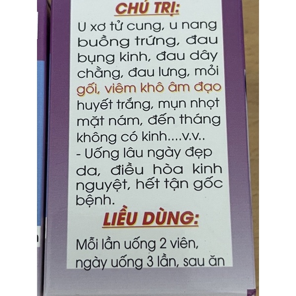 Điều kinh lọc máu hộp 40 viên