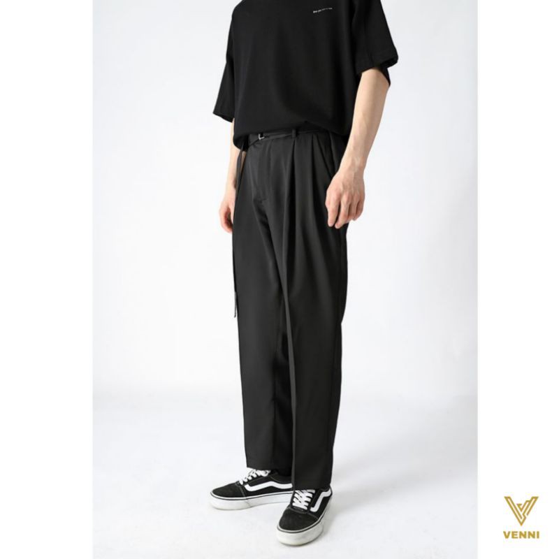 Quần baggy nam Quần baggy âu nam kèm đai Quần tây giá rẻ kiểu dáng unisex - QD003 VENNI | BigBuy360 - bigbuy360.vn