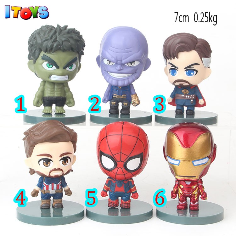 6 nhân vật Siêu anh hùng Avengers - 7cm siêu đẹp  mô hình trưng ̀bày sưu tập ́trang̀ tṛí ...đồ chơi cho bé