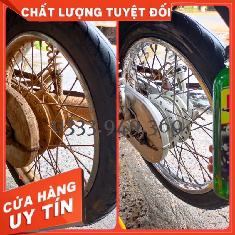 [TẶNG KÈM VÒI XỊT]DUNG DỊCH NƯỚC TẨY RỬA ĐẦU BÒ LỐC XE MÁY KHÔNG CHẠM SIÊU MẠNH , TẨY INOX , ỐNG CỔ BÔ , GẦM KHOANG MÁY