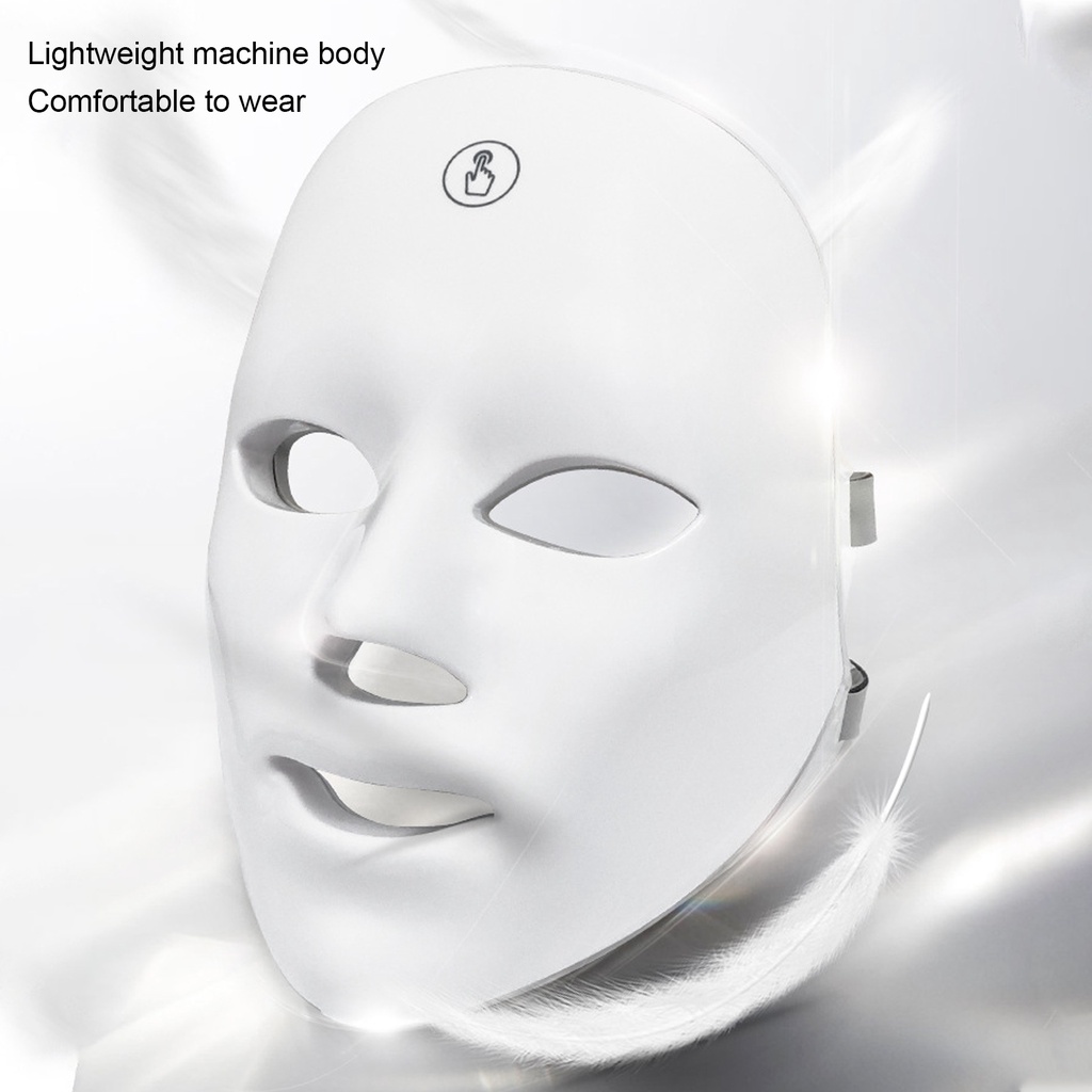 [Hàng HOT] Mặt Nạ Ánh Sáng Sinh Học Mặt Nạ Đèn Led 7 Màu làm trắng săn chắc đẹp điều trị mụn【Texas053】