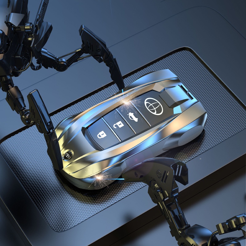 Vỏ Bọc Chìa Khóa Xe Hơi Bằng Hợp Kim Kẽm Phong Cách Thể Thao Cho Toyota Vios Corolla Fortuner RAV4 Avanza Rush