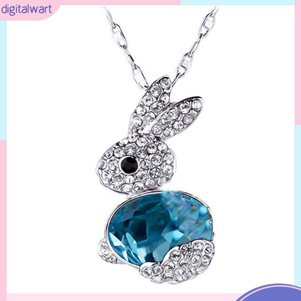 Dây chuyền mặt thỏ đính đá quý nhân tạo lấp lánh sang trọng cá tính dành cho nữ