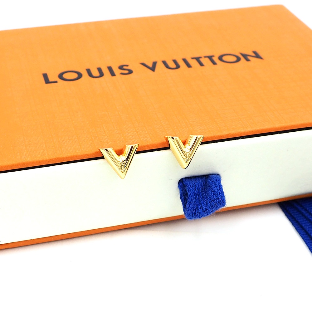 Khuyên Tai Dáng Chữ V Thương Hiệu Louis Vuitton Cao Cấp Thời Trang