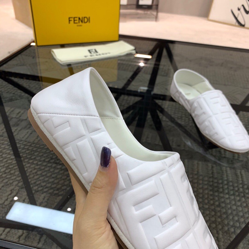 Giày lười nam thương hiệu Fendi FD da thật cao cấp logo in nổi độc đáo