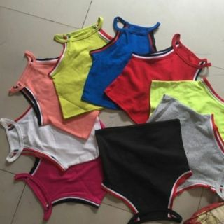 ÁO YẾM CROPTOP CỔ TRÒN(hình thật)