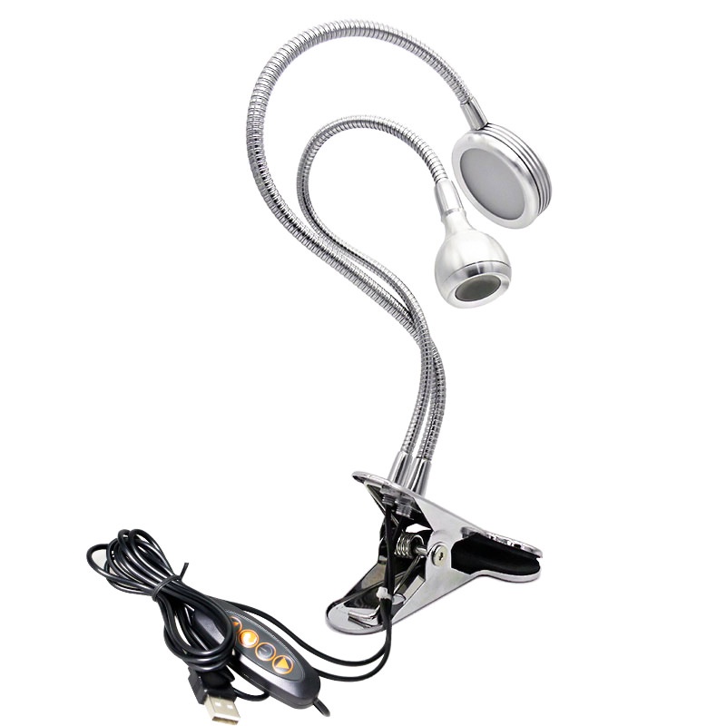 Đèn Kẹp Bàn 2in1 Led Sáng Trắng+Led UV Cực Tím nguồn usb điều chỉnh độ sáng