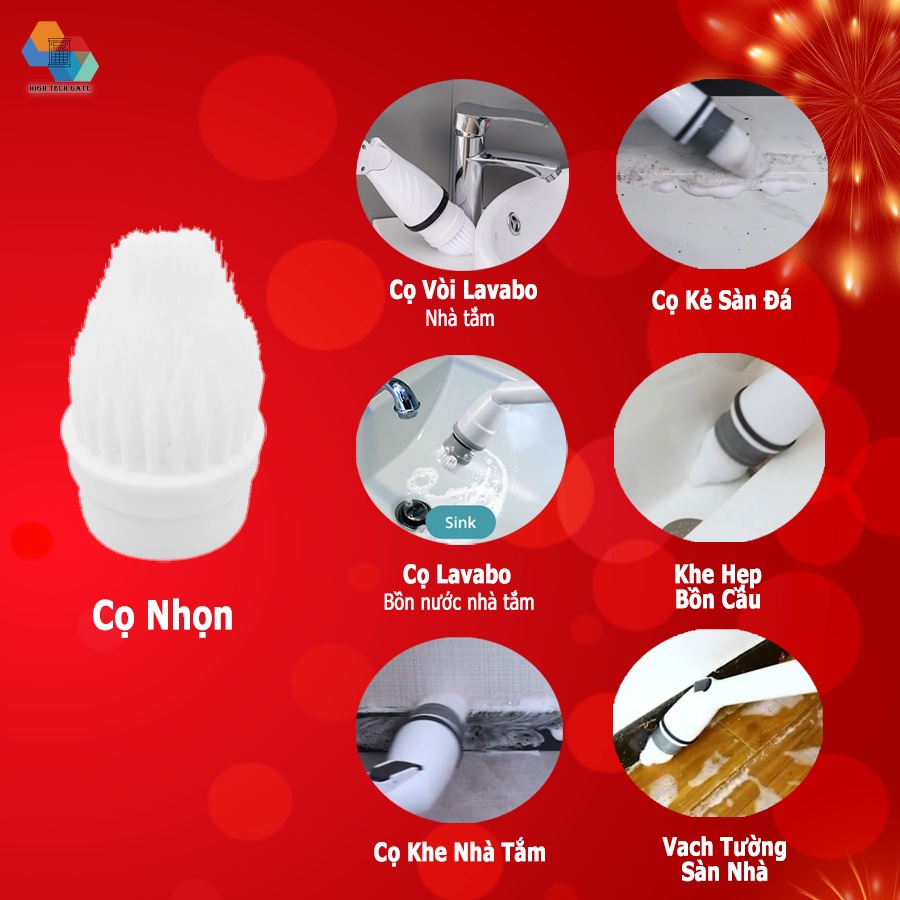 Máy Chà Nhà Vệ Sinh Jesopb K129, Chổi Cọ Bồn Cầu Đa Năng, Chùi Lau Sàn Nhà Không Dây, Pin 4000mAh, 75 phút sạc sử dụng