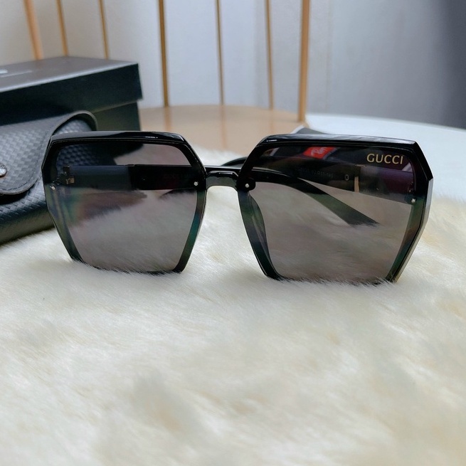 Kính mát nữ Guccci thời trang cao cấp kính râm dáng vuông cá tính tròng Polarized chống va đập chống tia UV