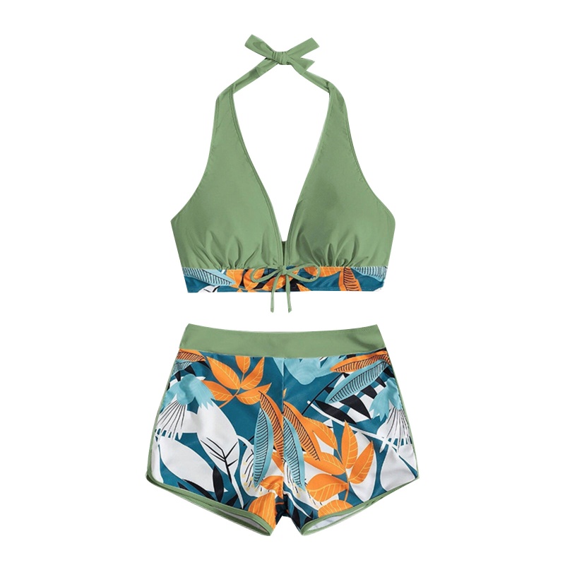 Bộ Bikini Hai Mảnh Thắt Dây Hở Lưng In Họa Tiết Gợi Cảm Cho Nữ