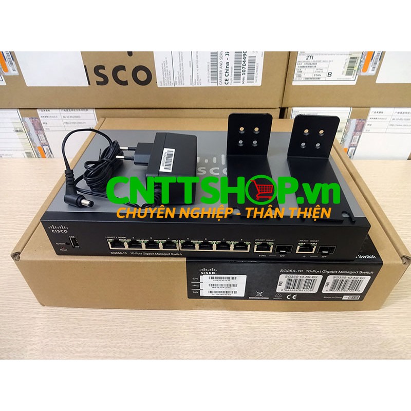 SG350-10 Bộ chia mạng Switch Cisco 8 cổng 10/100/1000, 2 combo mini-GBIC ports