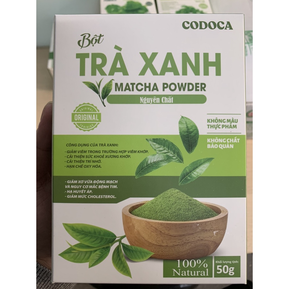Bột trà xanh nguyên chất CODOCA Hộp 20 túi x 2.5g - Matcha Powder