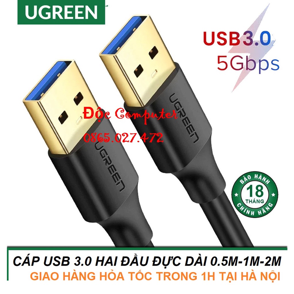 Cáp USB 3.0  Dài 0,5m 1m 2m  CAO CẤP Ugreen 10369 10370 10371 - Hàng Chính Hãng