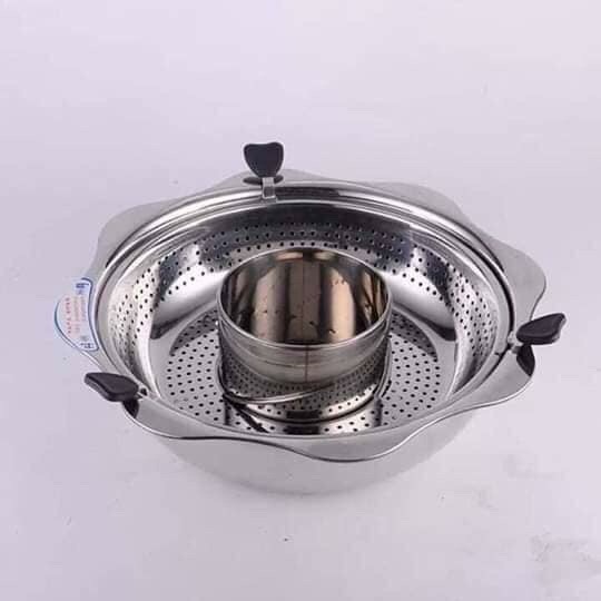 Nồi lẩu xoay Chất liệu INOX 304 an toàn , bền đẹp, dùng được cho mọi loại bếp-Tiện lợi và đa năng
