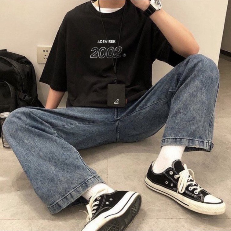 Áo thun năm sinh tay lỡ cổ tròn 2002 áo phông vải Cotton co giãn, dày dặn, form rộng