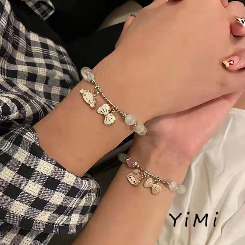 Vòng Tay Chuỗi Hạt Pha Lê Hình Hoạt Hình Thắt Nơ Dễ Thương Làm Quà Tặng Cho Bạn Gái/Sinh Viên