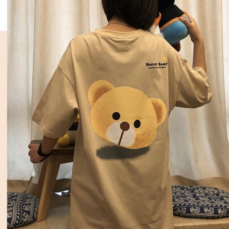 Áo thun tay lỡ Unisex Secrer Bear