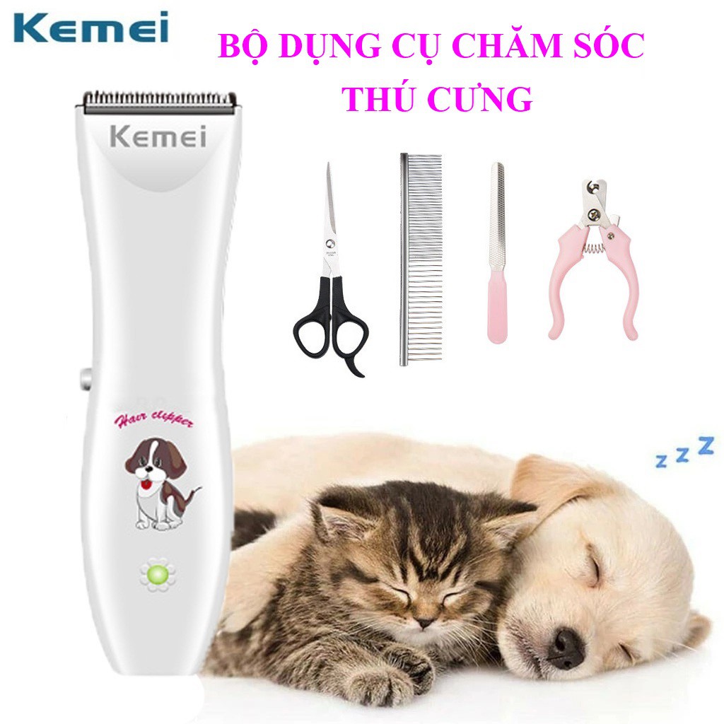 👍TOP SELLER👍 Tông Đơ Cắt Tỉa Lông Cho Thú Cưng Kemei KM–1051, Máy Cắt Tỉa Lông Cho Chó Mèo,Lược Chải Lông Chó Mèo