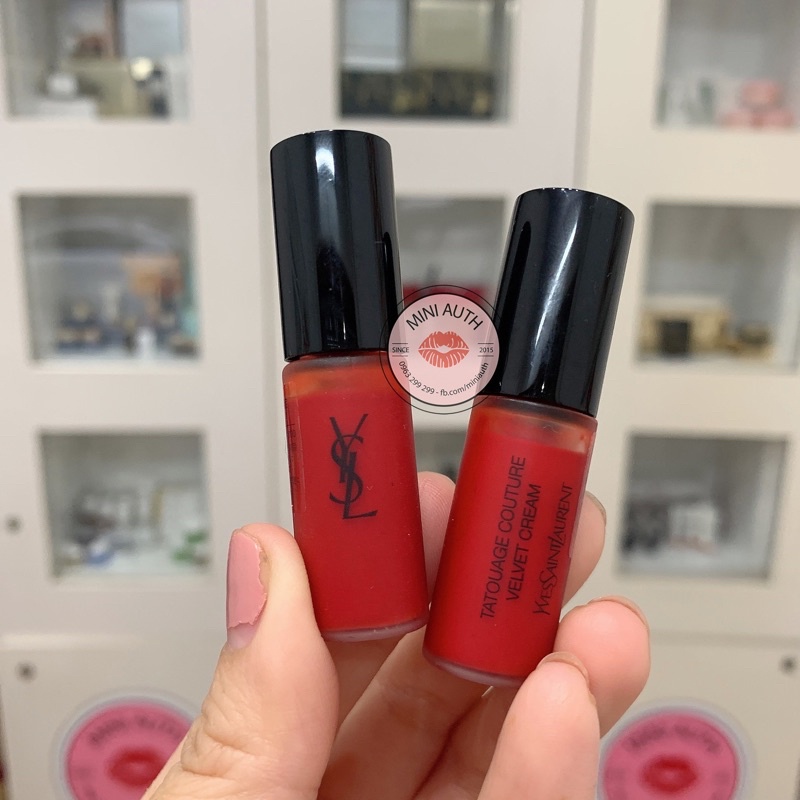Son kem YSL Tatouage Couture Velvet Cream 201 mini unbox