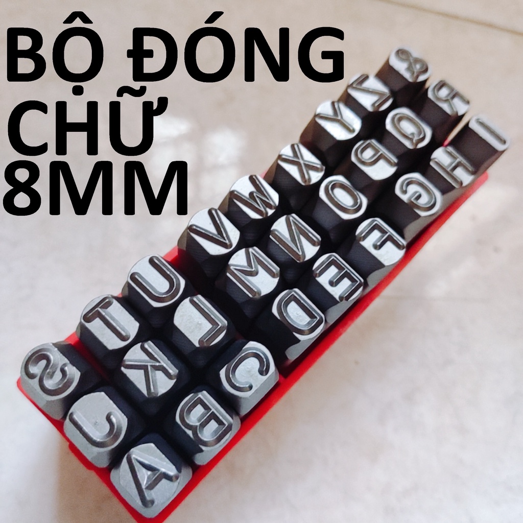 Bộ đóng chữ và số 8mm/ 3mm/ 4mm/ 5mm/ 6mm, chất liệu thép, đóng trên kim loại