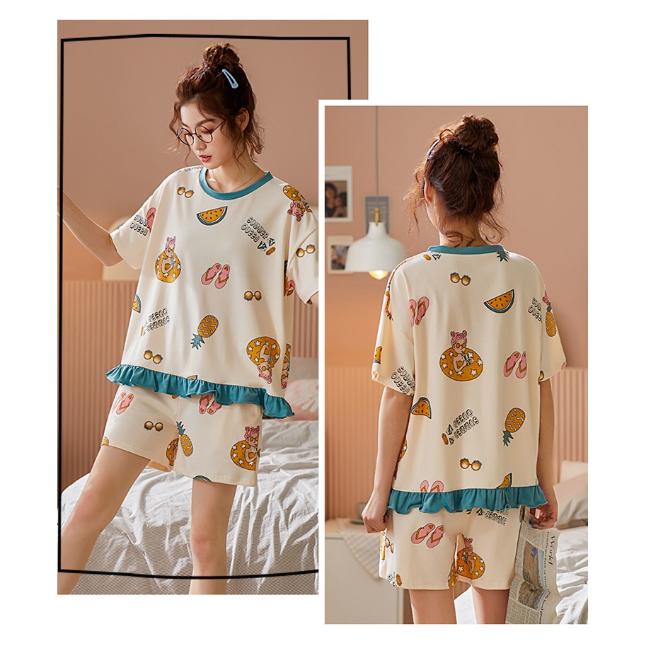 Bộ Mặc Nhà, Bộ Ngủ Cotton Cao Cấp - Cá Tính, Trẻ Trung, Phong Cách Hàn Quốc