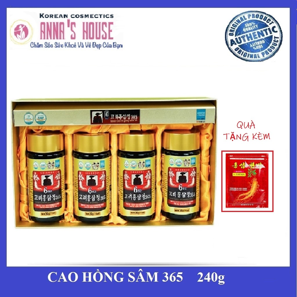 Cao Hồng Sâm 365 Hàn Quốc, Tặng kèm cao dán sâm Himena 20 miếng
