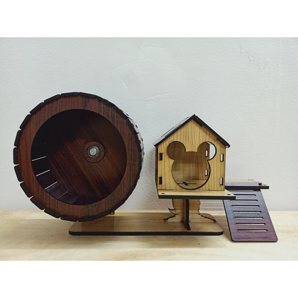 [Mã 66FMCGSALE hoàn 8% đơn 500K] Nhà sàn wheel MDF cho hamster