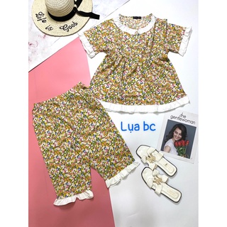 Bộ lửng lụa cổ tròn mặc nhà