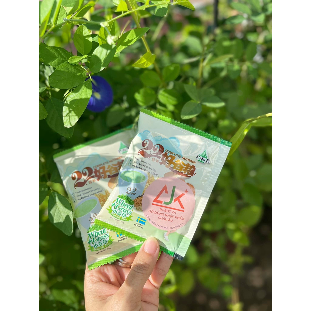 Hộp 25 gói ngũ cốc dinh dưỡng cao cấp 22 loại hạt - 22 Complete Nutrimix Wheat Grass