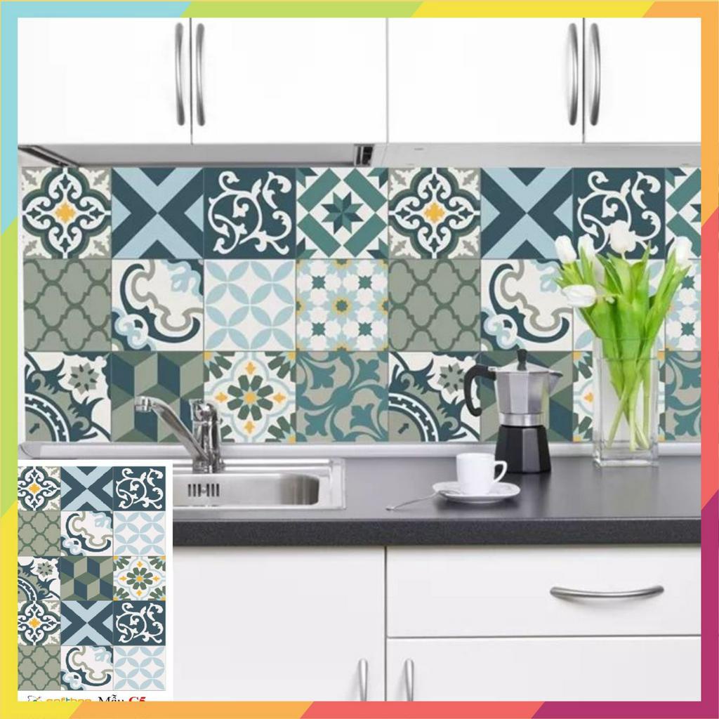 Set decal gạch bông trang trí. KT: 15 Ô Decal Gạch Bông 20x20cm