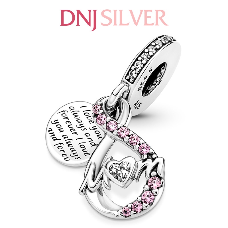 [Hàng cao cấp] Charm bạc 925 cao cấp, hàng chuẩn bạc - Charm Mum Infinity Pavé Double thích hợp để mix vòng tay charm