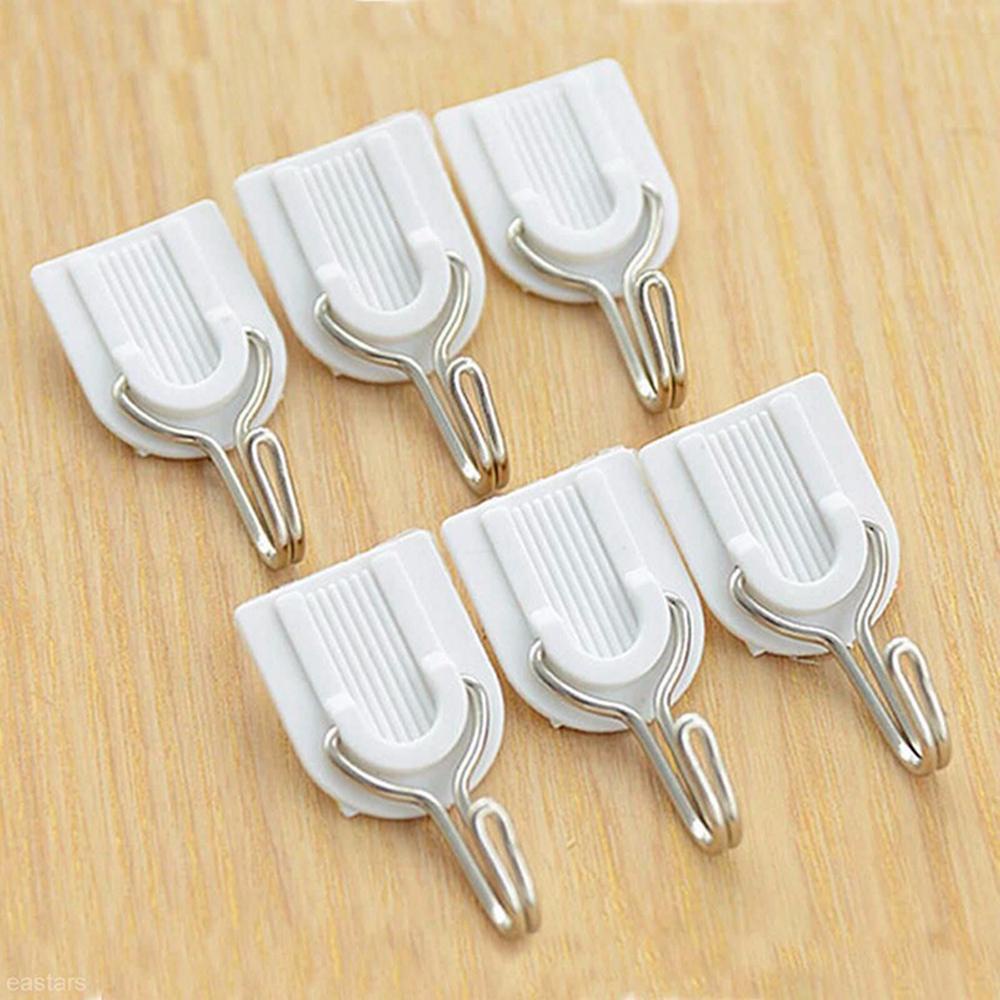 Set 6 Móc Treo Đồ Dán Tường Bằng Nhựa Dính Chắc Đa Năng Thanh Lịch Cho Nhà Bếp