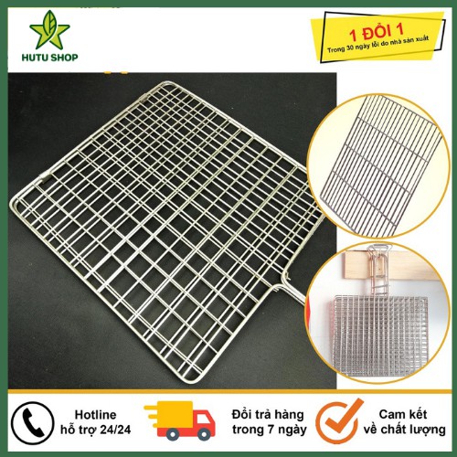 Vỉ Nướng Inox, Kẹp Nướng Thịt, Chả, Nướng Thực Phẩm Than Hoa Cao Cấp