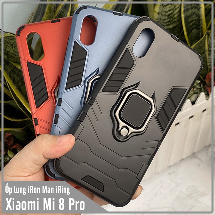 Ốp lưng Xiaomi Mi 8 Pro iRON - MAN IRING Nhựa PC cứng viền dẻo chống sốc